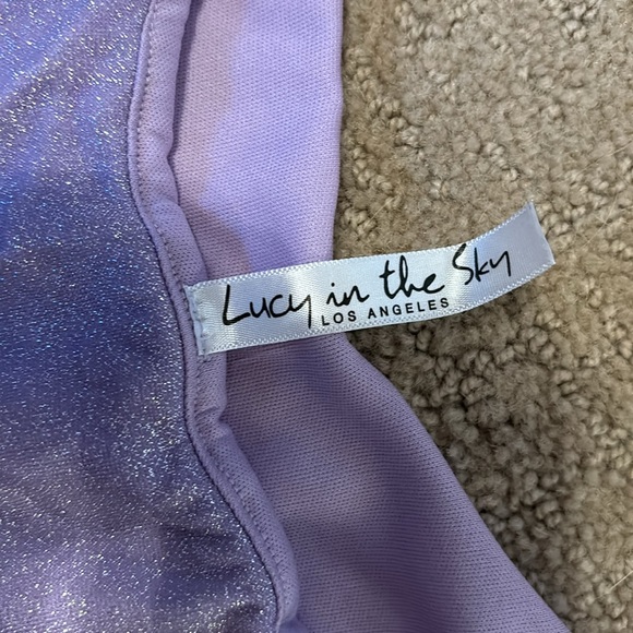 Size XS, sparkly, purple, spaghetti strap mini dress. - Picture 3 of 3